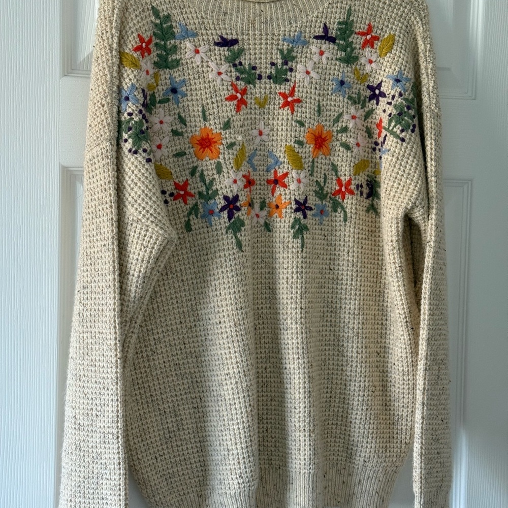 Vici Multicolor Floral Knit Sweater